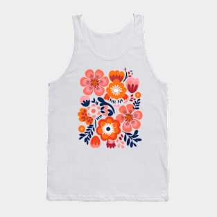 Floral Fantasy T-shirt - Abstract Blossom Design - Modern Women's Top Tank Top